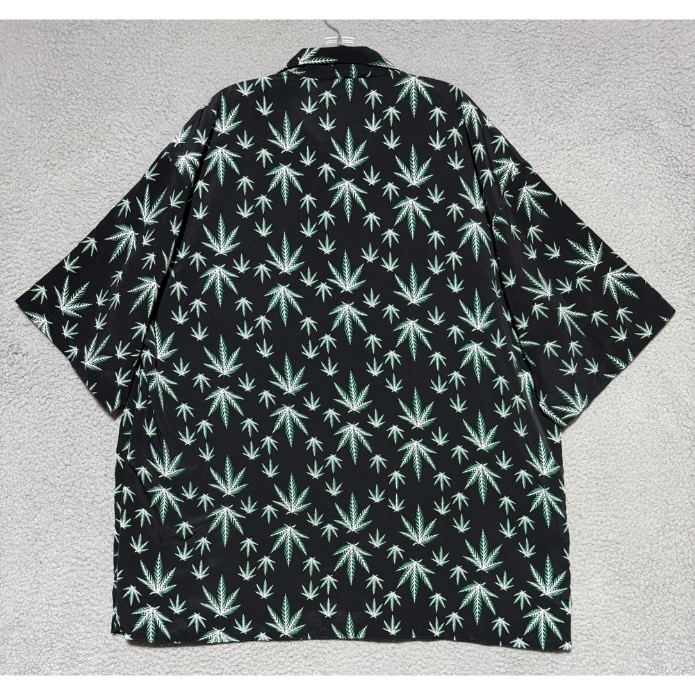 Vintage Y2K Dagacci Weed Marijuana all over print Short Sleeve shirt Mens 3XL - Picture 4 of 6
